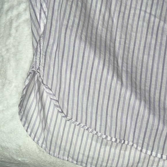 Madewell Central Shirt in Lavender Stripe Size XS - Picture 7 of 9